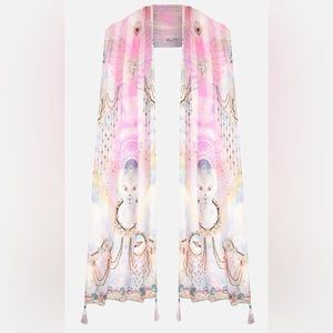 CAMILLA *Wings of Pegasus* pink celestial print silk scarf belt top headband